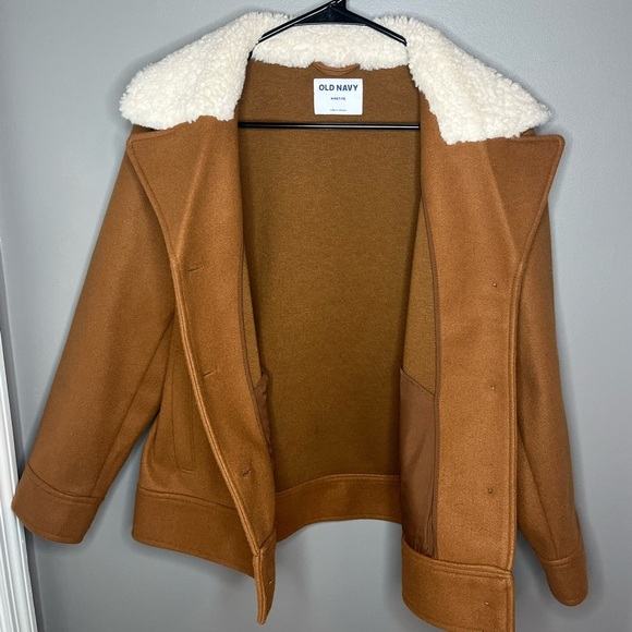 Old navy Soft -Brushed Sherpa-Trim Jacket Medium - Picture 4 of 6